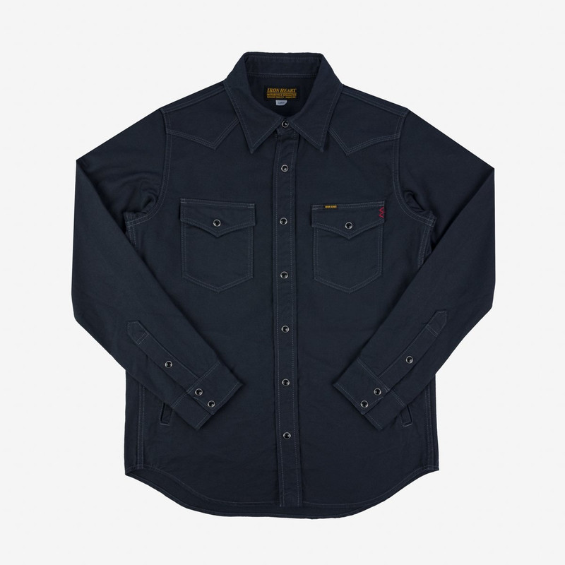 IHSH-381-BLK 9oz Military Serge CPO Shirt Black 1