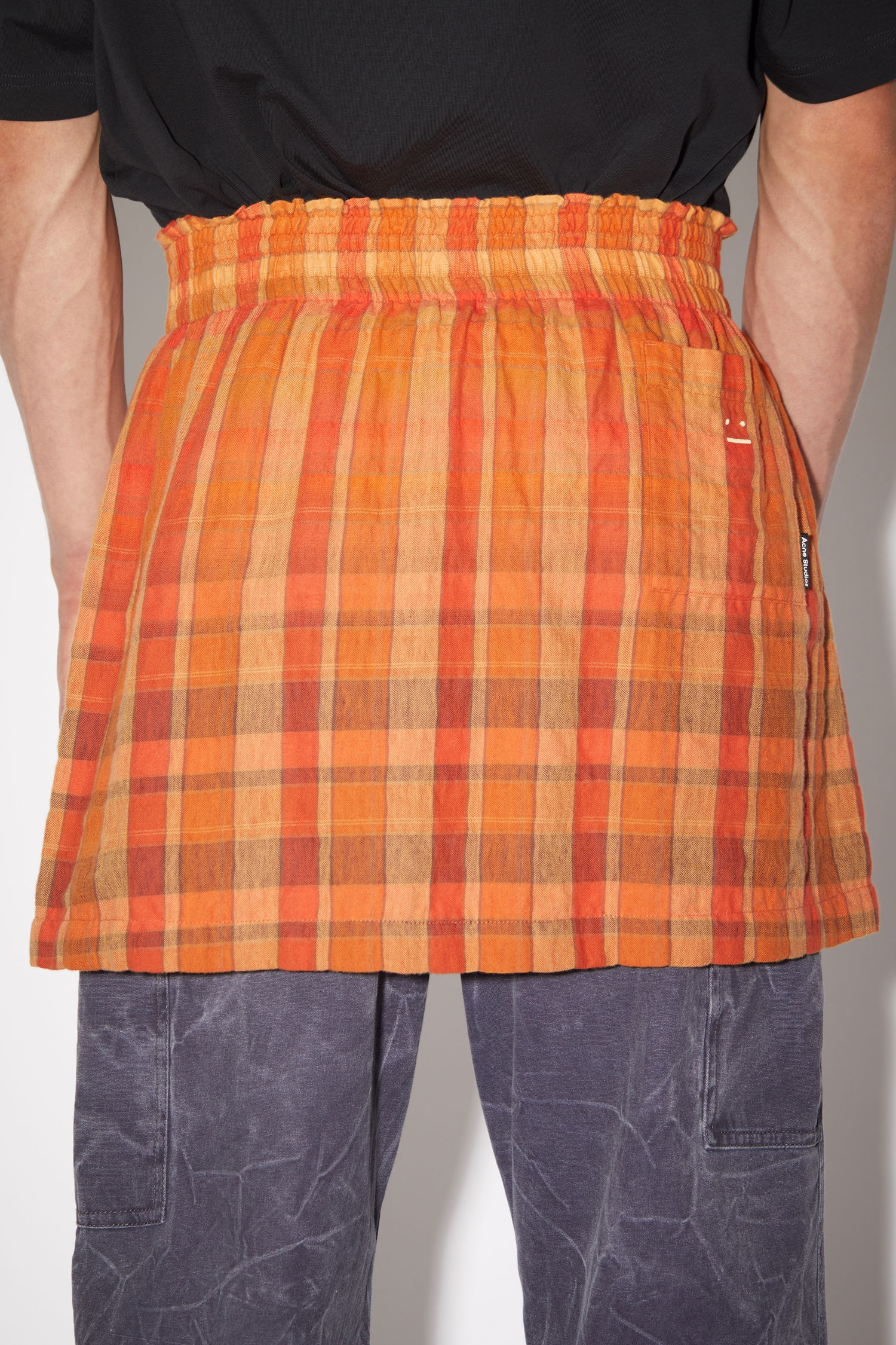 Flannel skirt - Brick red/apricot orange - 5