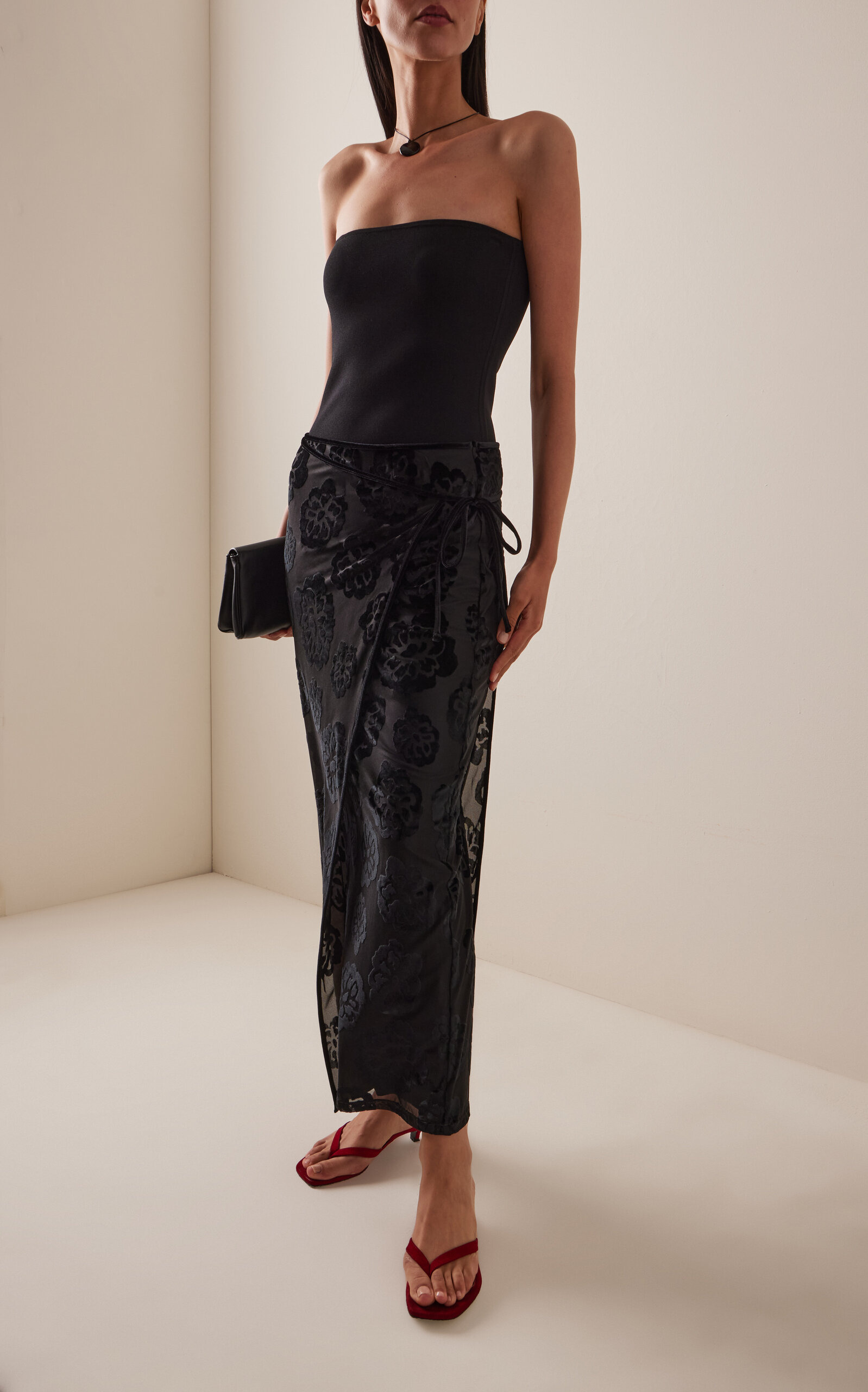 Vittoria Wrap-Effect Maxi Skirt black - 2