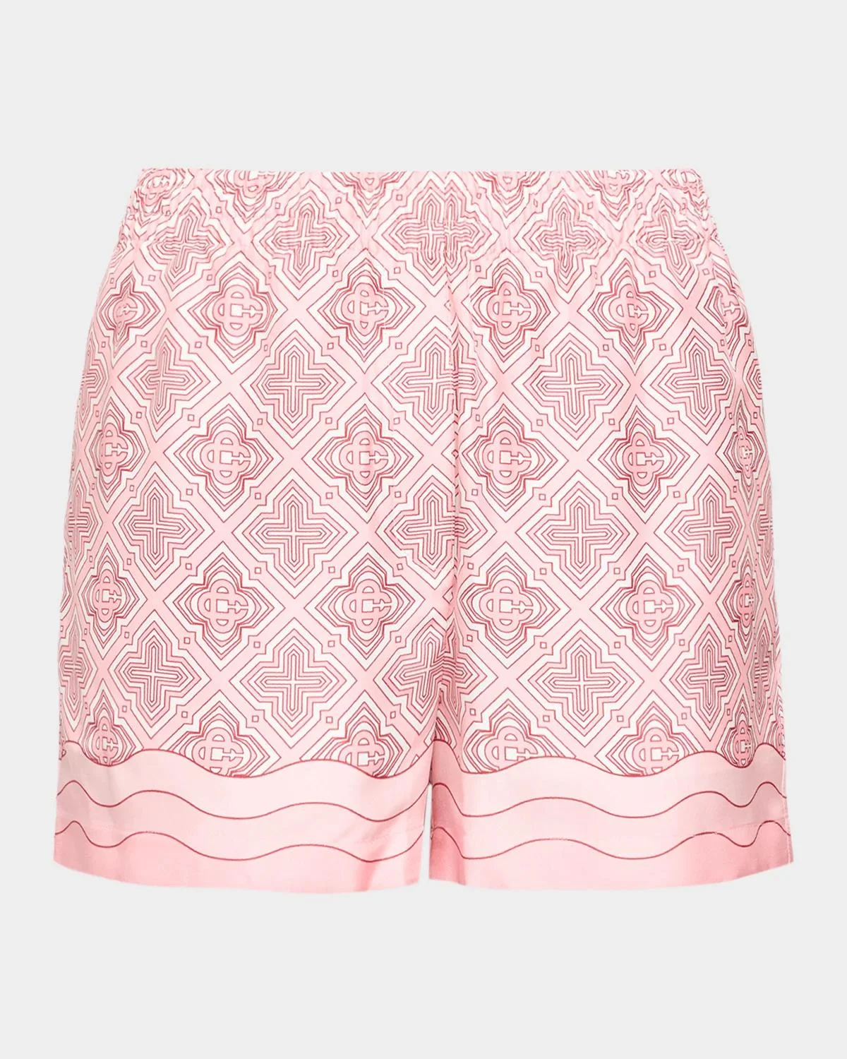 Radiating Monogram Silk Pull-On Shorts - 1