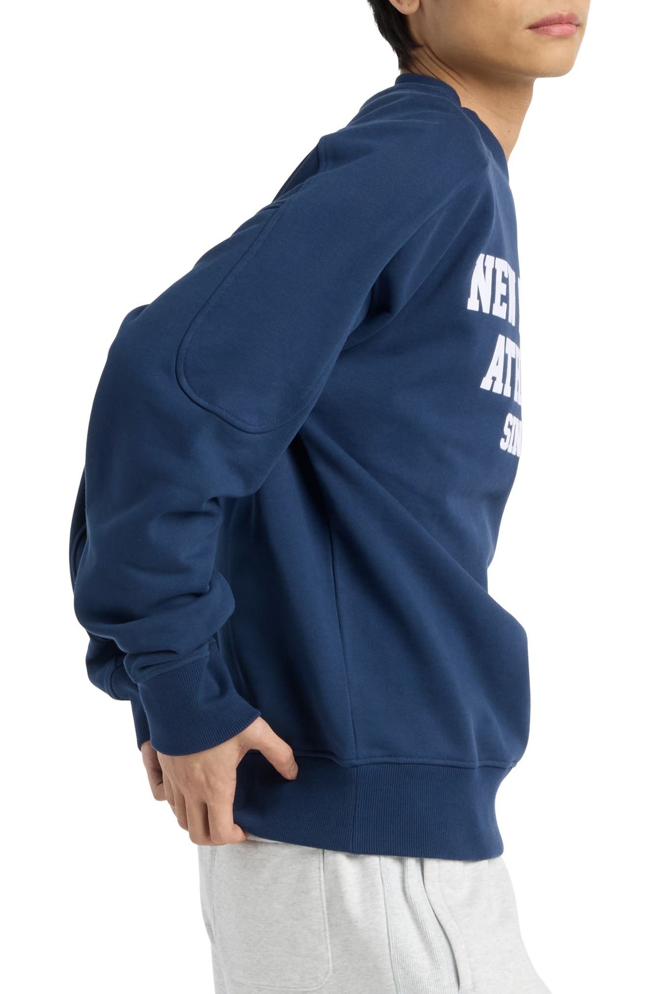 New Balance Varsity French Terry Crewneck Sweatshirt in Nb Navy at Nordstrom - 3