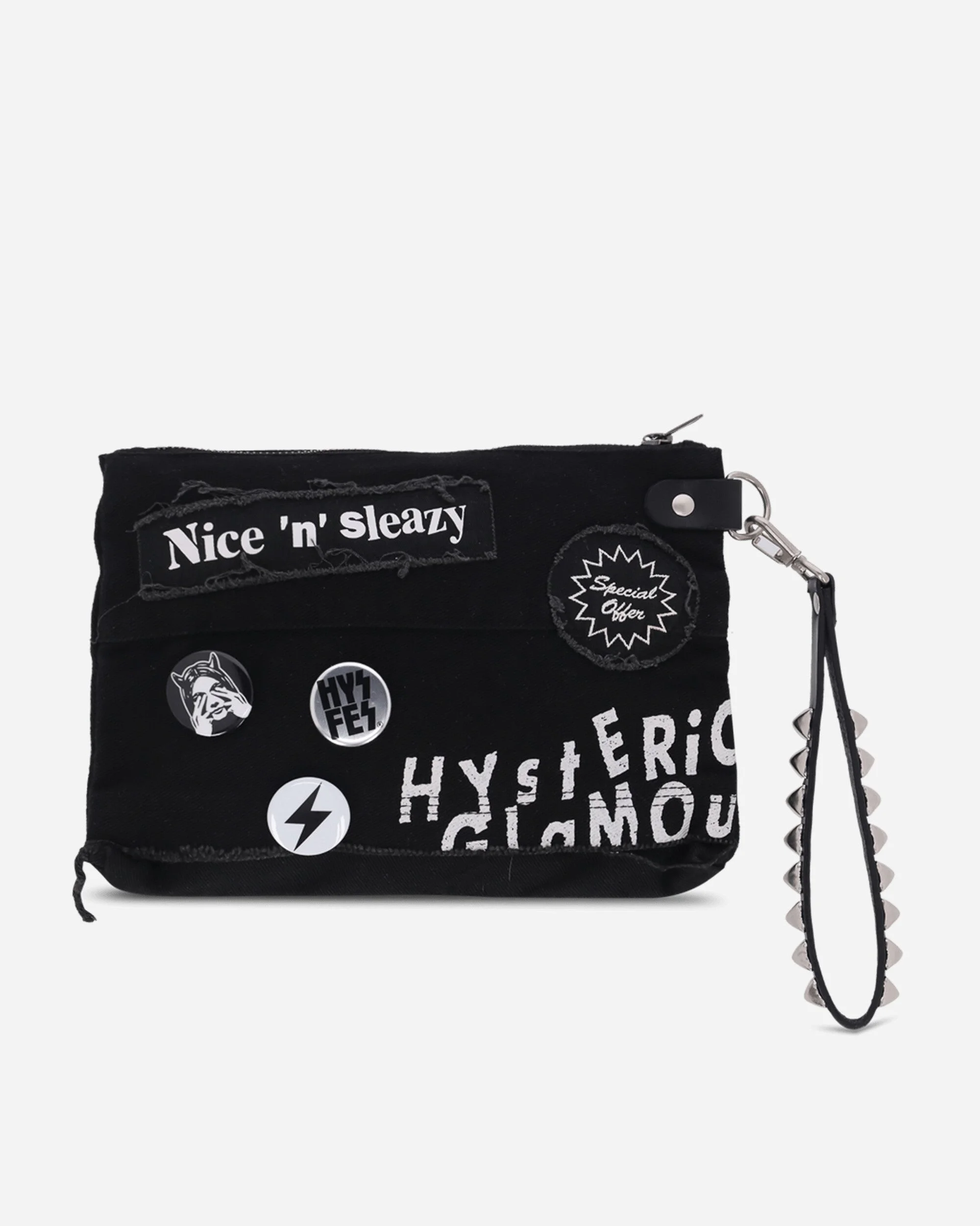 Studs Belt Clutch Bag Black - 1