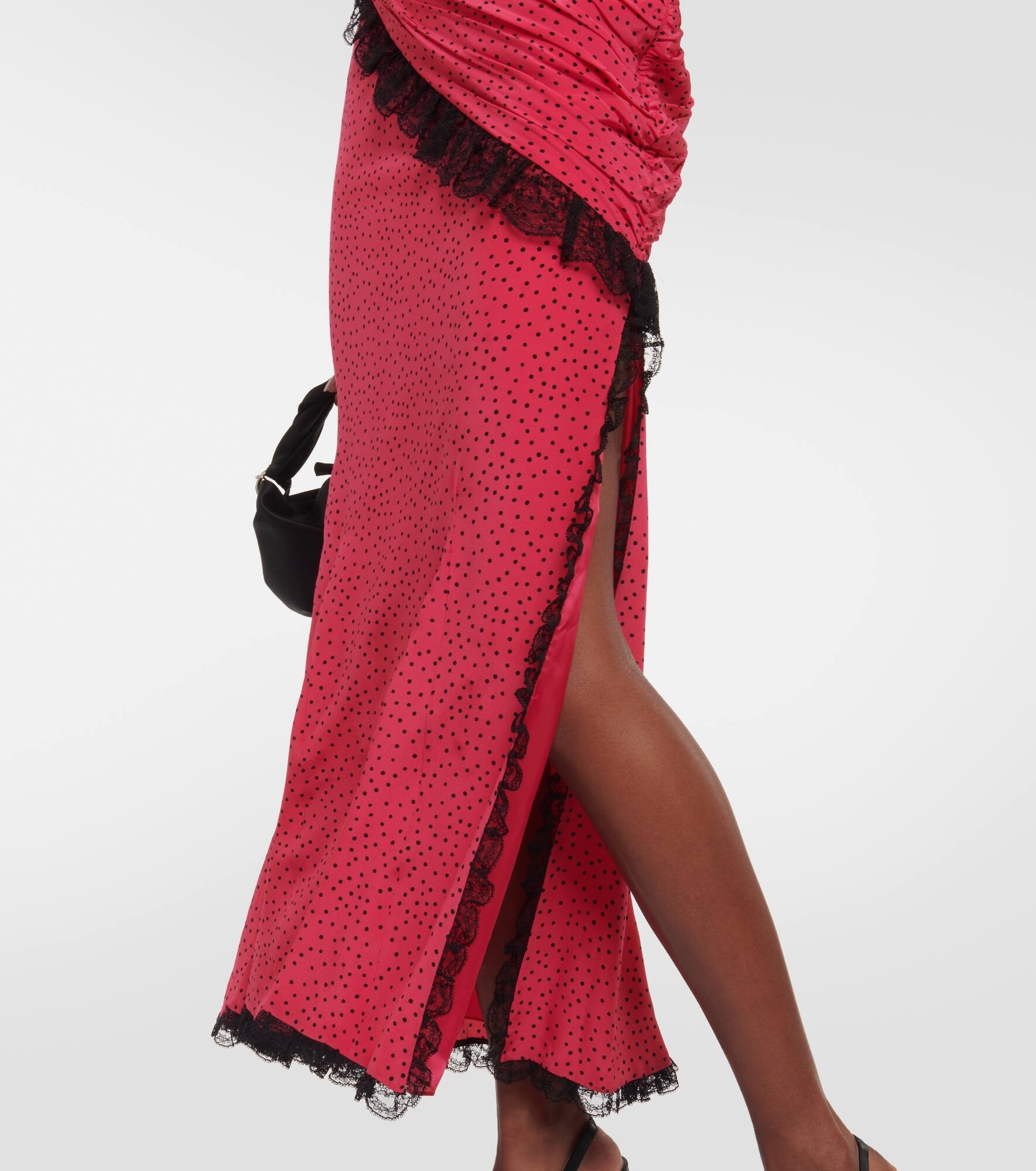 Floral-appliqué silk maxi dress - 6