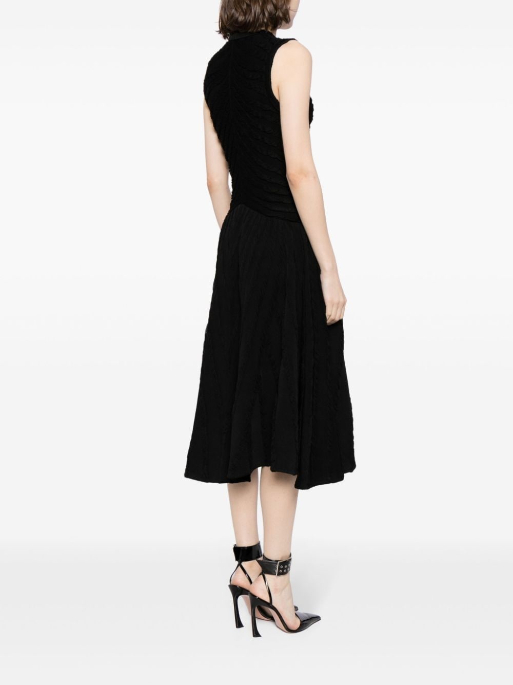 textured cupro-silk blend midi dress - 4