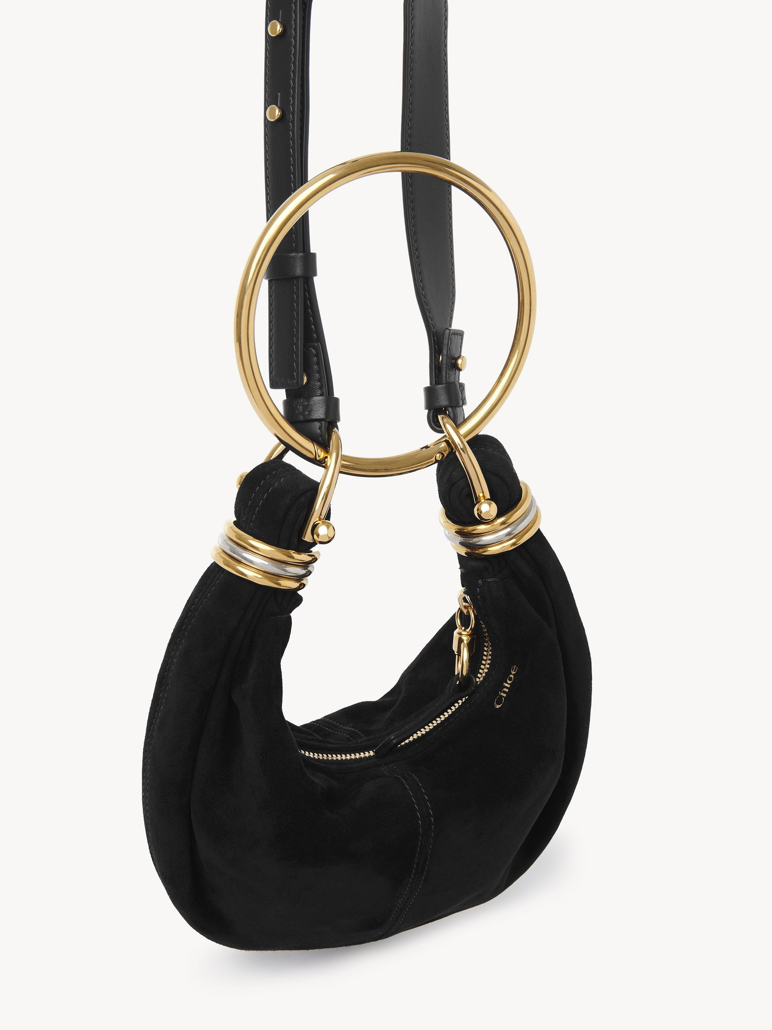 MINI BRACELET HOBO BAG IN SUEDE LEATHER - 3