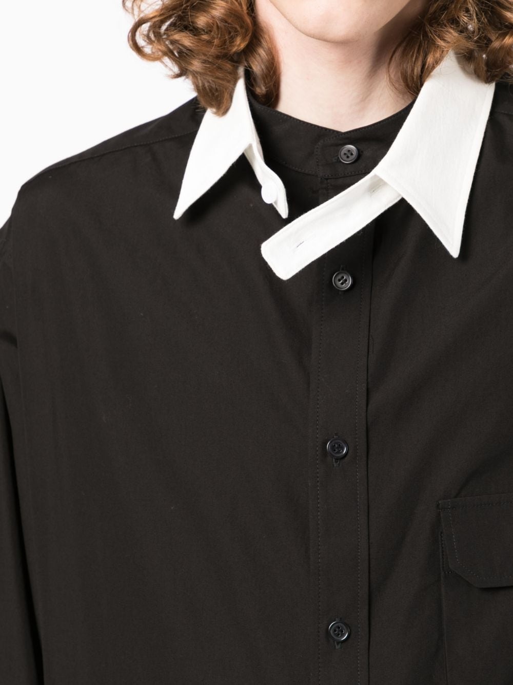 removable-collar cotton shirt - 5