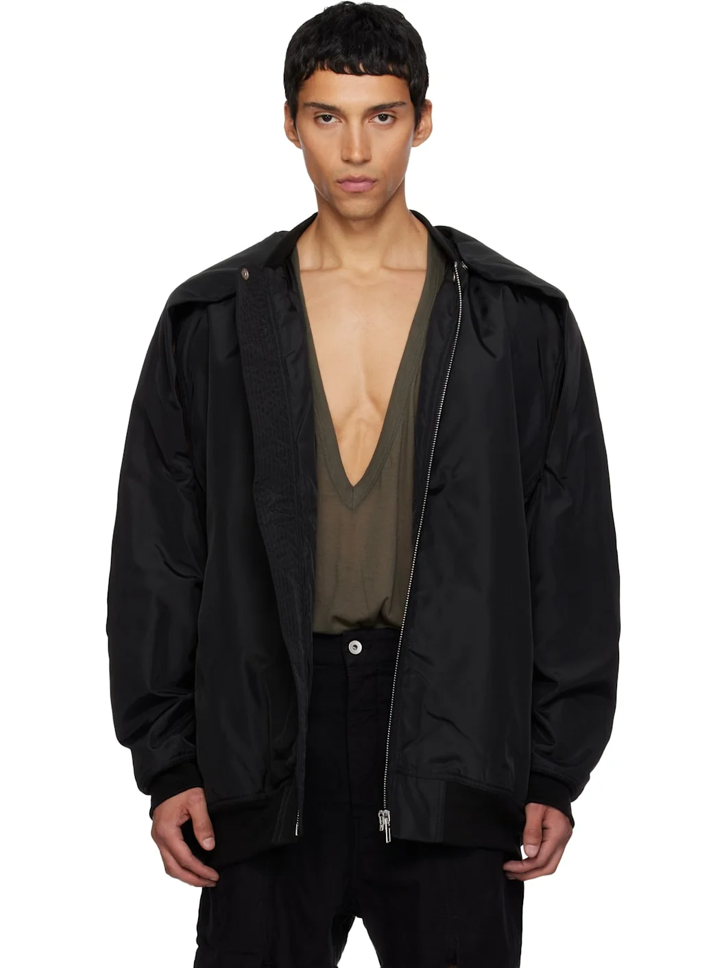 Black Concordians Convertible Jumbo Peter Flight Bomber Jacket - 1