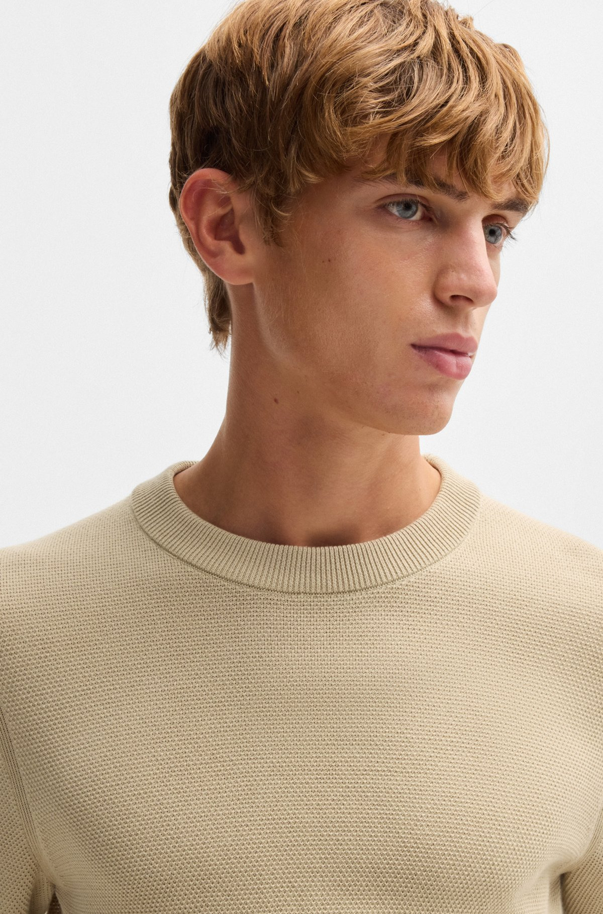 MICRO-STRUCTURED SWEATER IN COTTON - 3