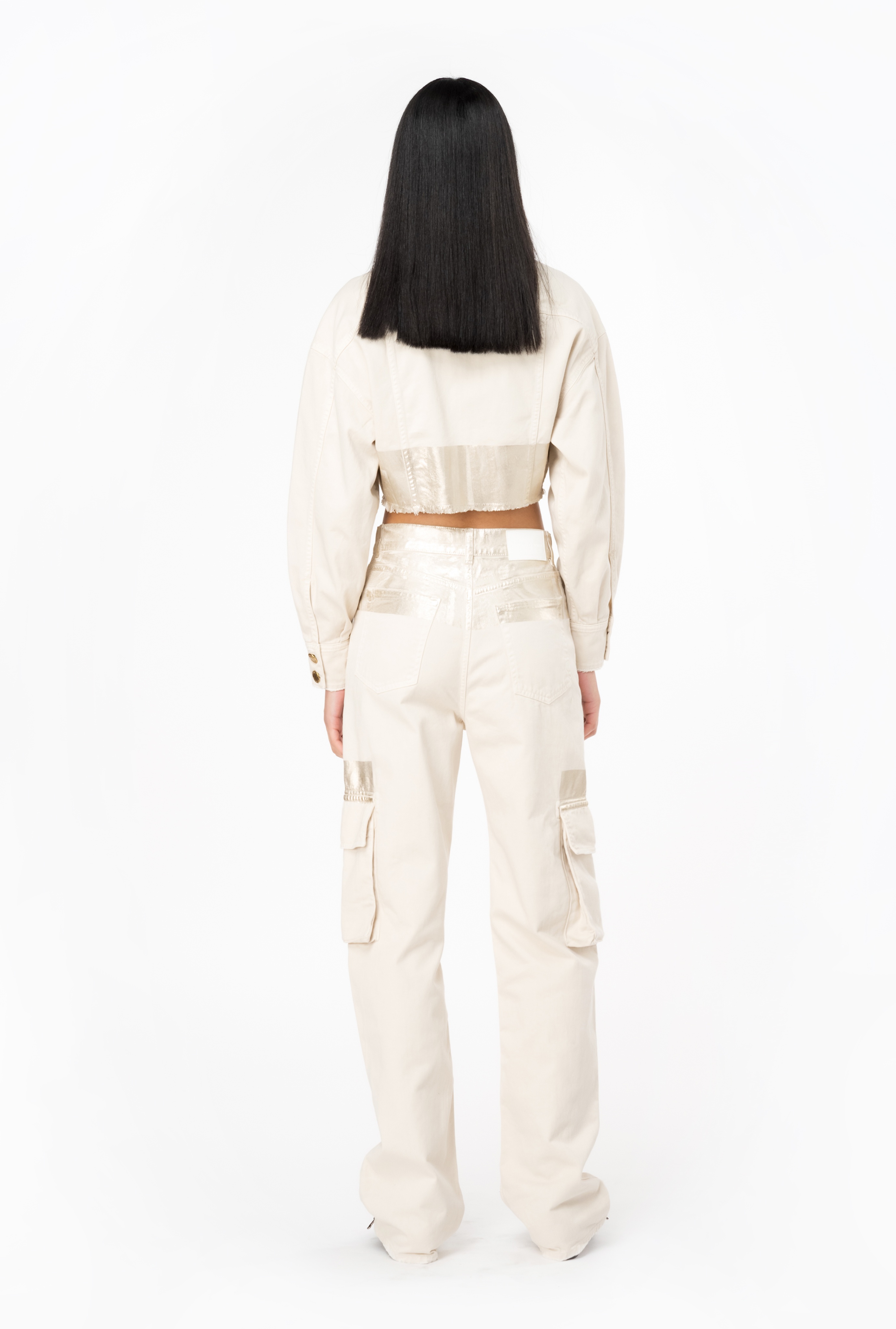 METALLIC CARGO TROUSERS - 5