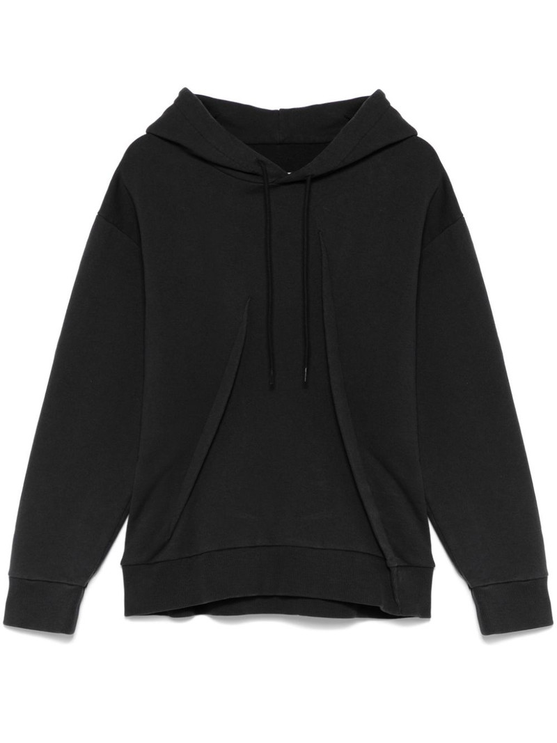 pleat-detailed hoodie 1