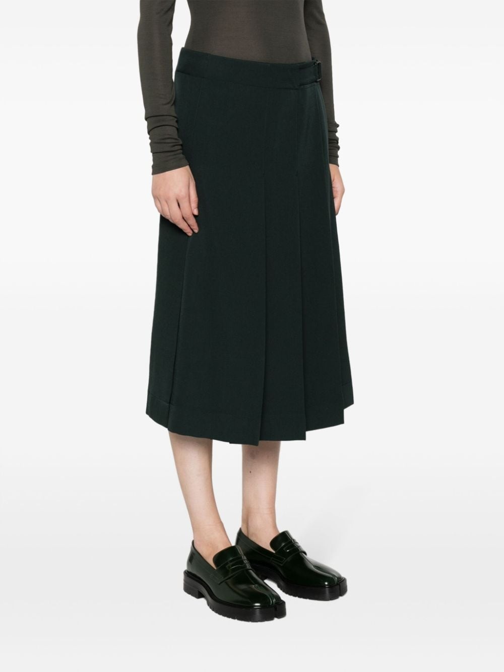pleated wool wrap skirt - 3