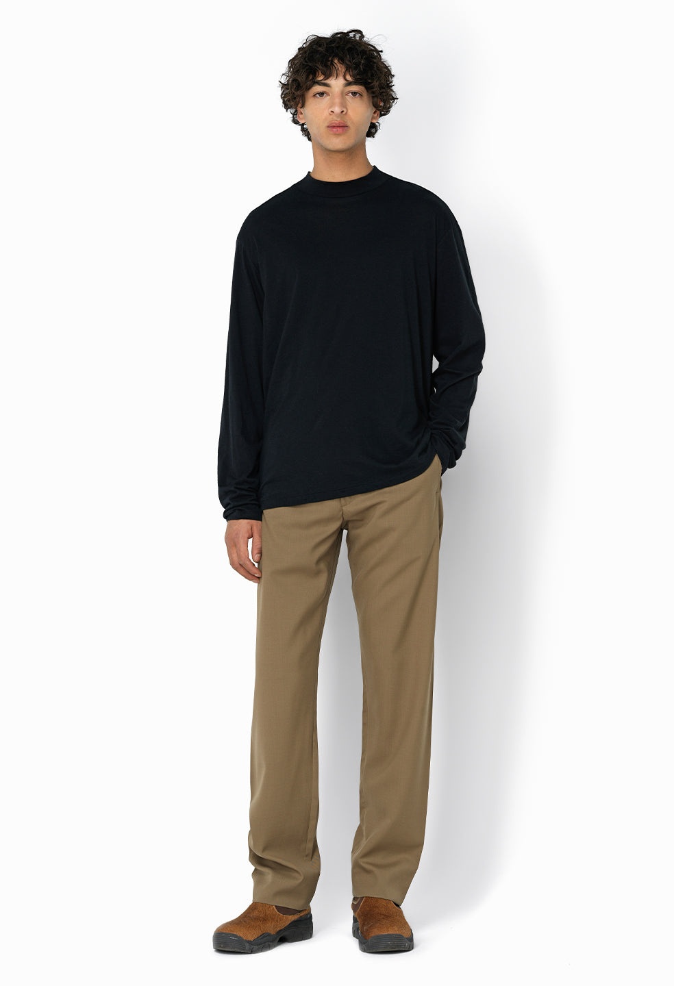 COTTON CASHMERE MOCK NECK - 3