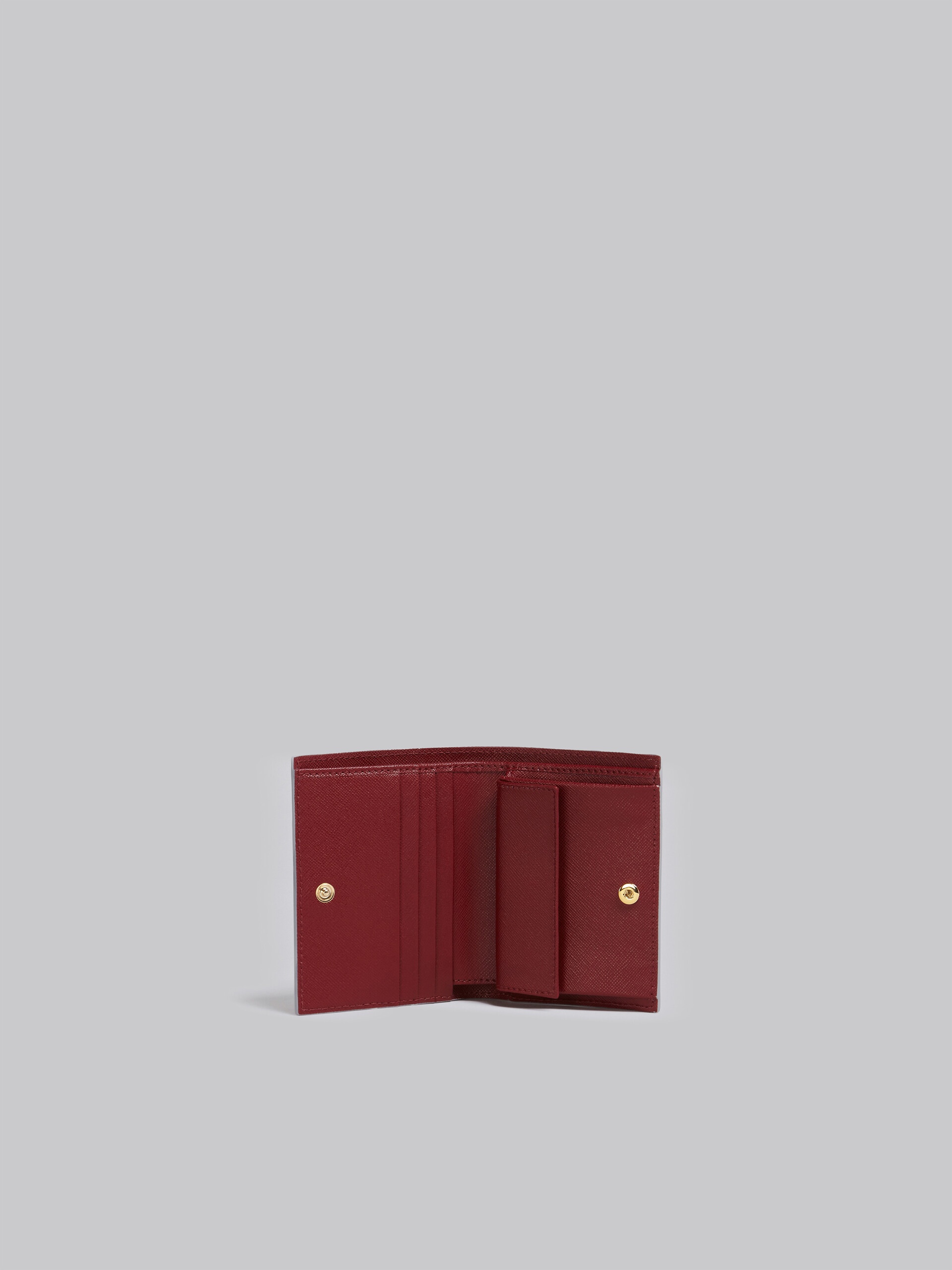 WHITE PINK AND RED SAFFIANO LEATHER BI-FOLD WALLET - 2