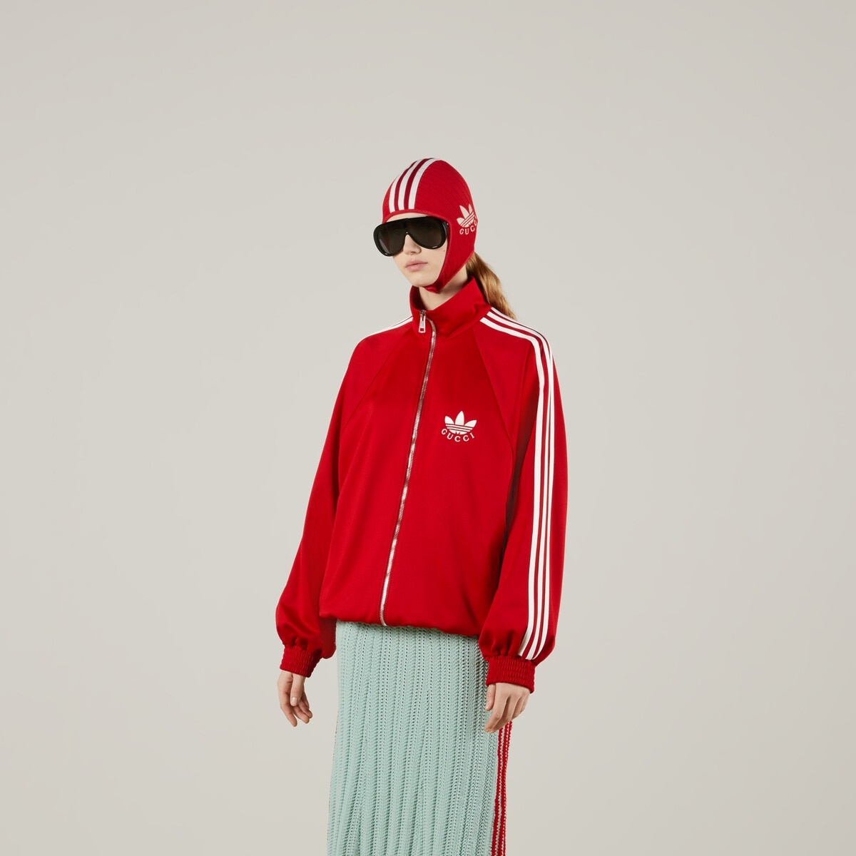 adidas x Gucci cotton jersey zip jacket - 5