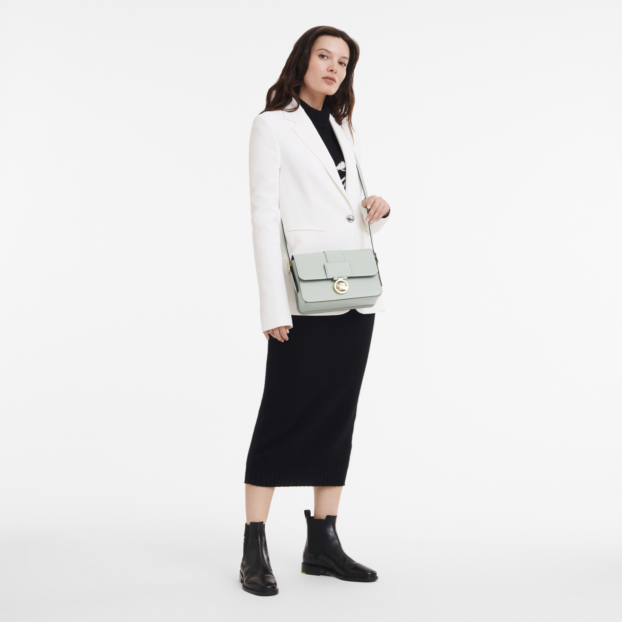 Box-Trot M Crossbody bag Green-gray - Leather - 4