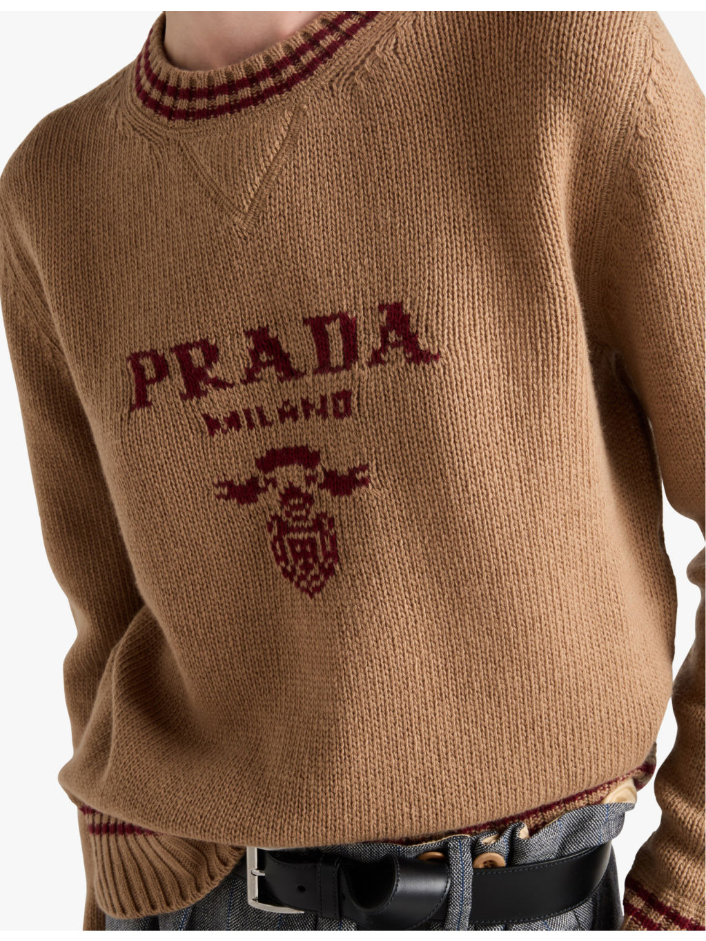 Logo-print crew-neck wool and cashmere-blend jumper - 3