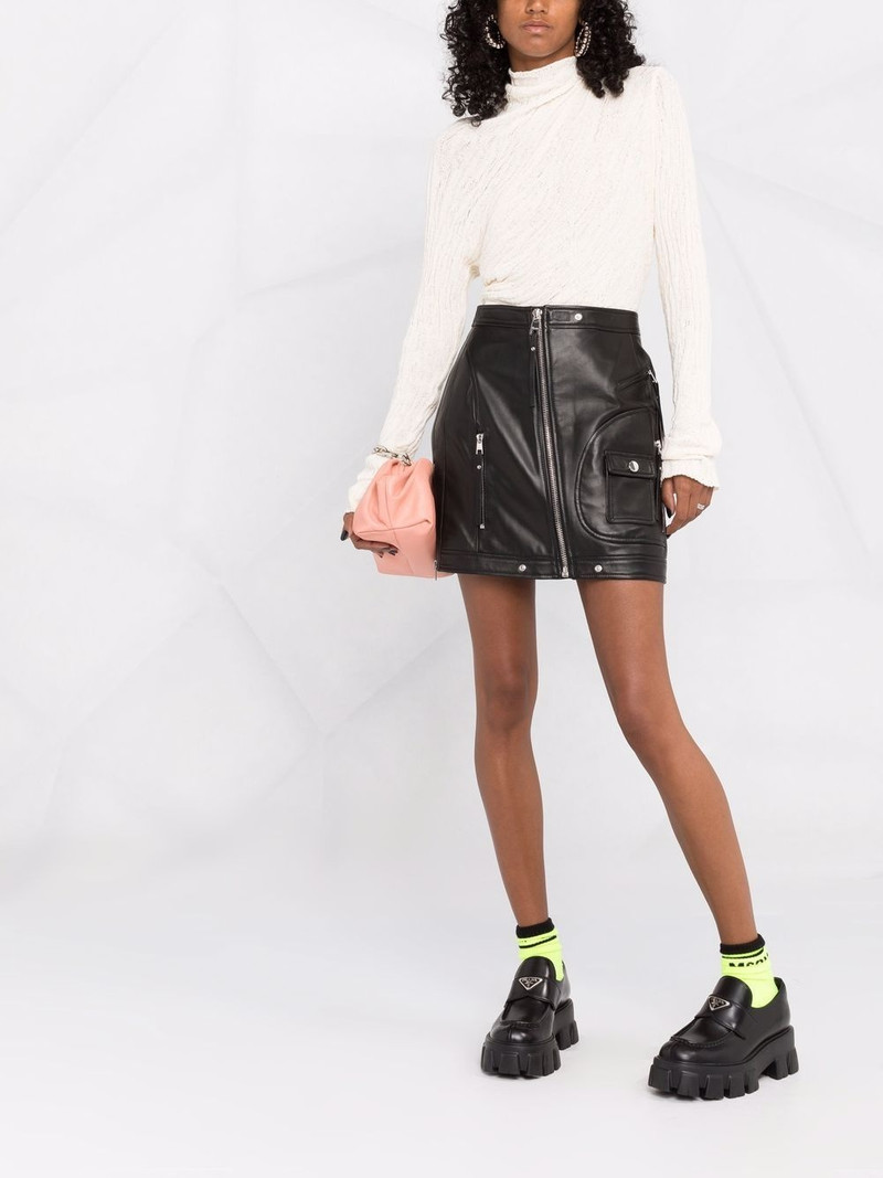 REDValentino zip-up biker skirt outlook