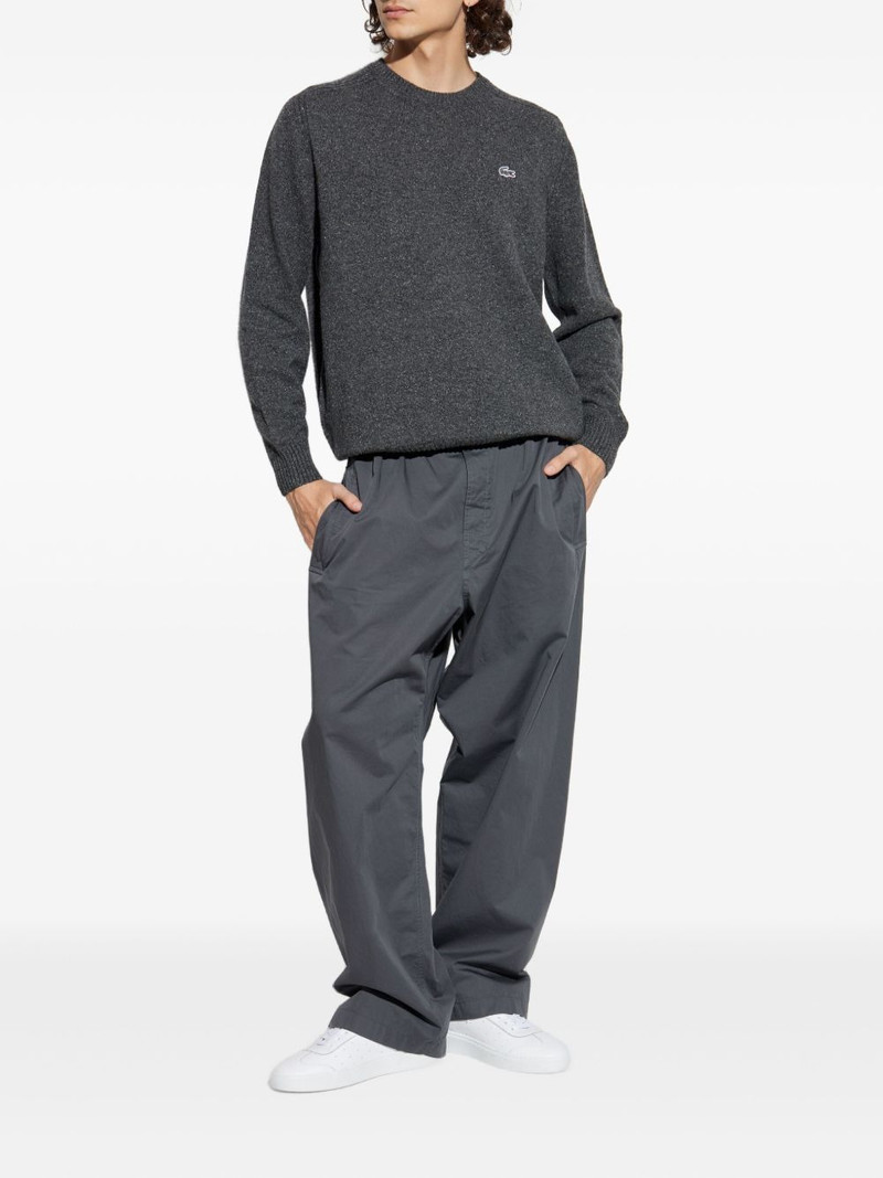 LACOSTE crocodile-embroidered wool sweater outlook