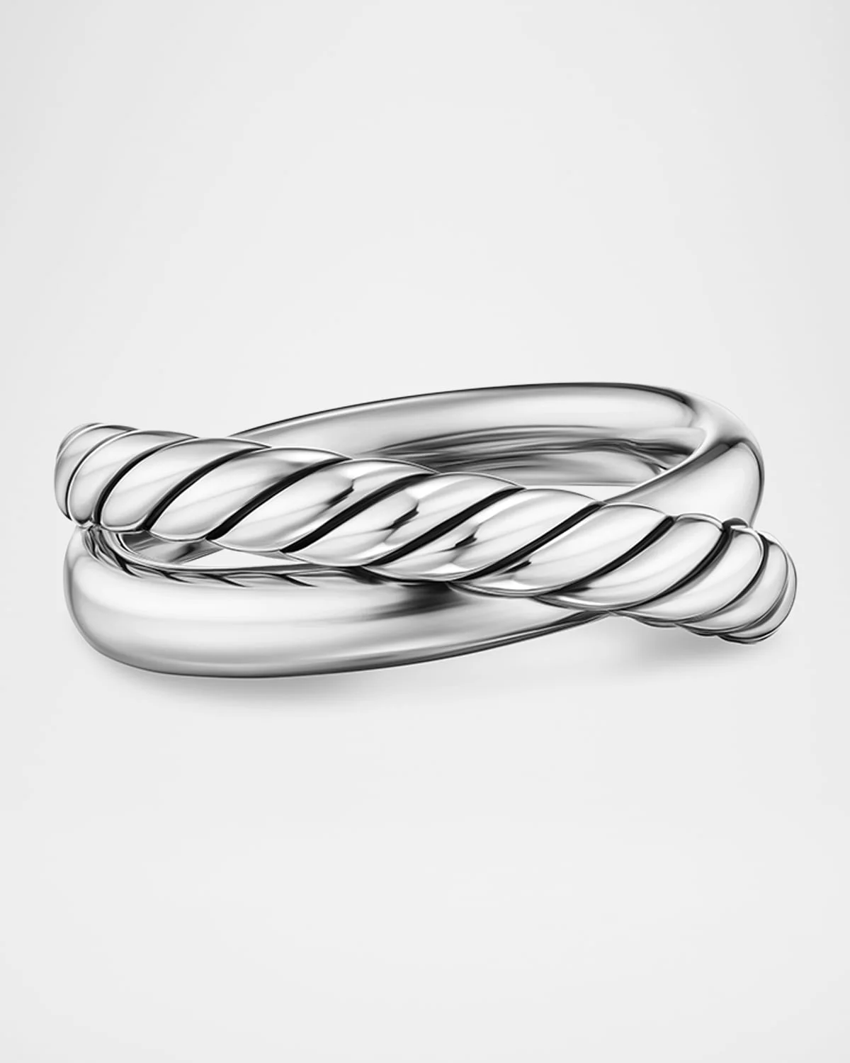 Crossover 2 Row Ring in Silver, 7.5mm - 1