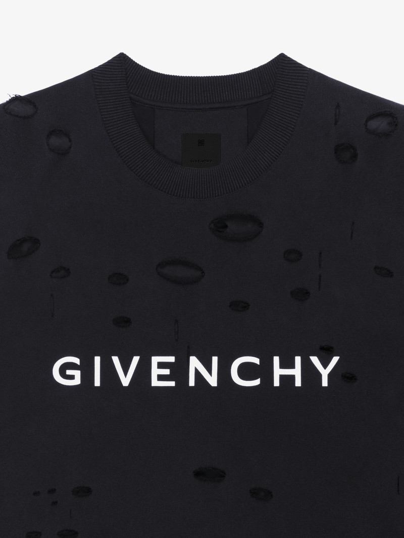 GIVENCHY ARCHETYPE SWEATSHIRT WITH DESTROYED EFFECT 5