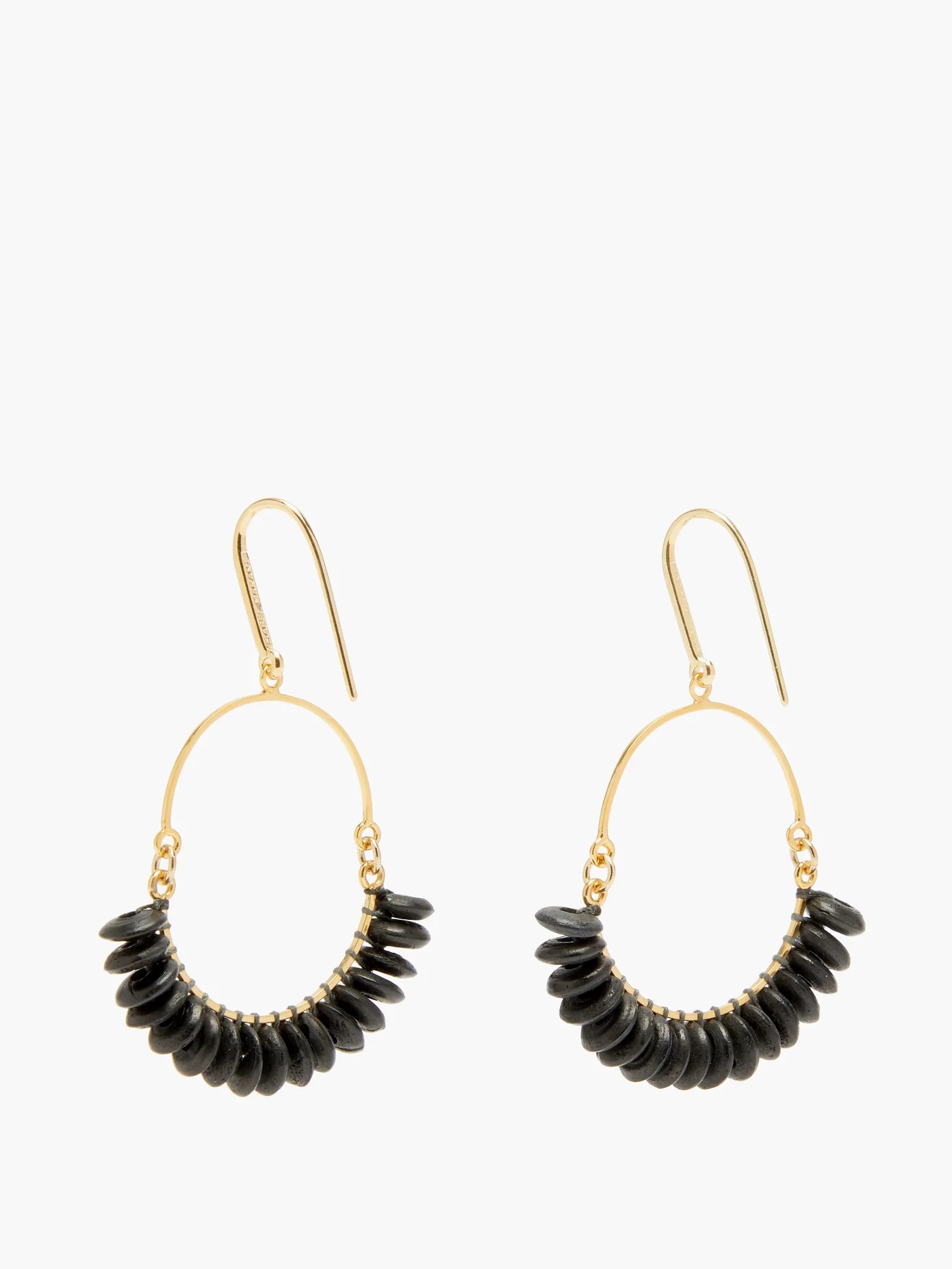 Beaded drop-hoop earrings - 4