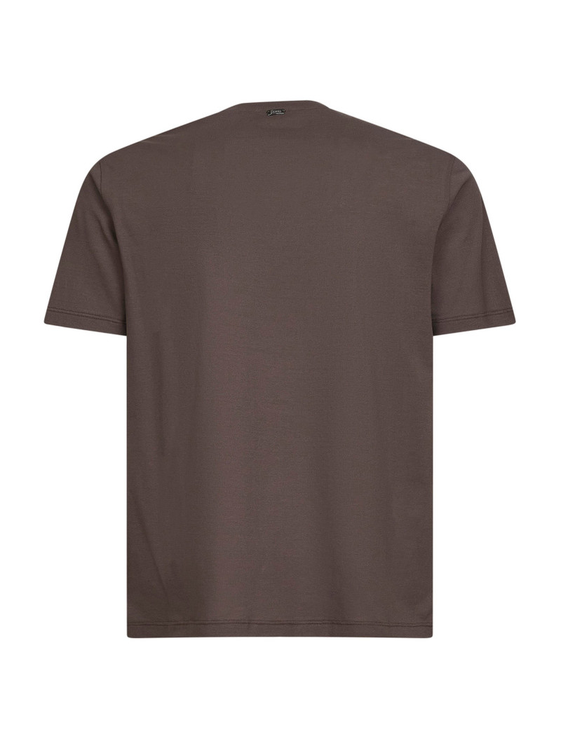Herno Brown lightweight crepe voile jersey T-shirt outlook