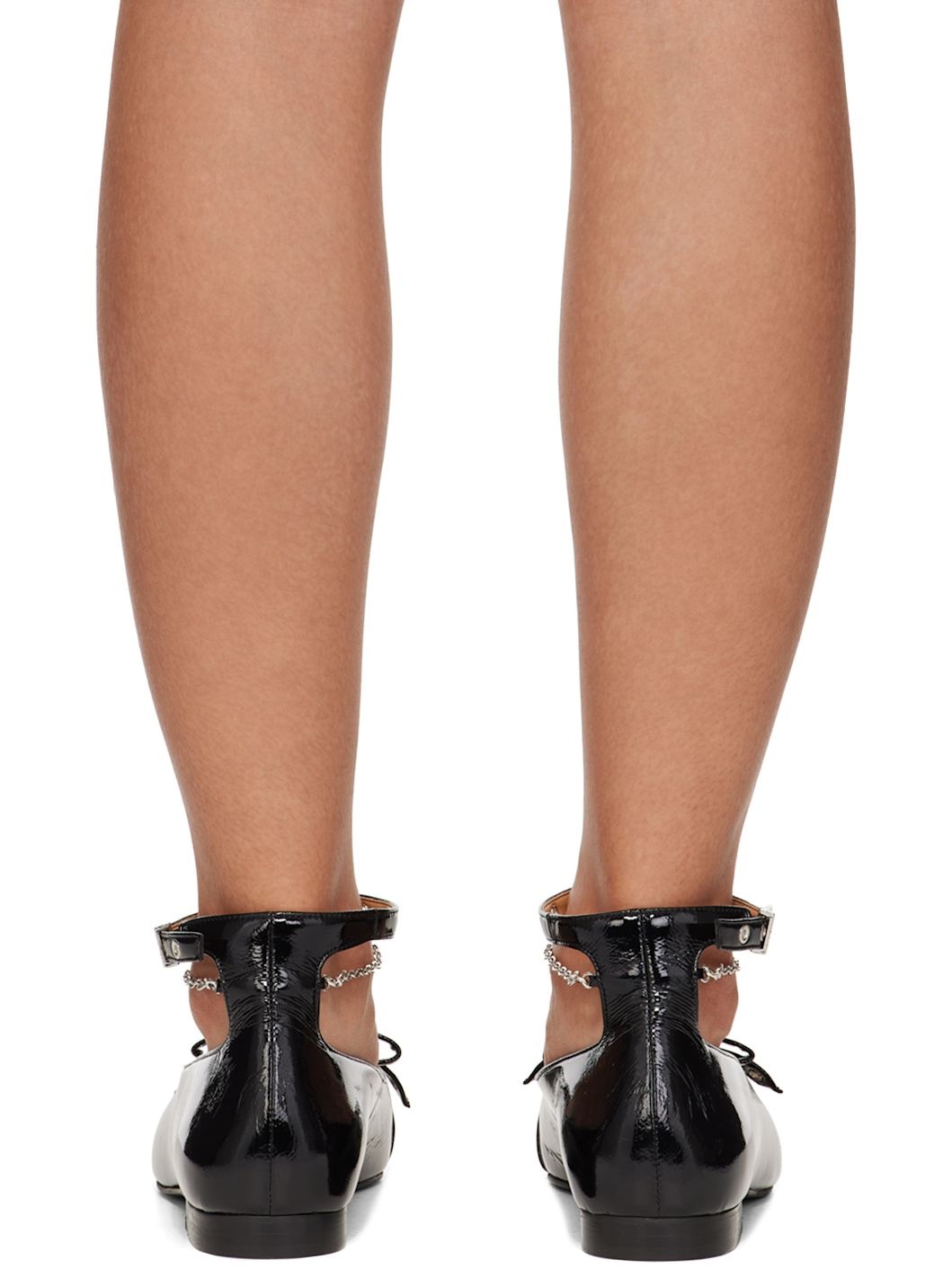 Black Eyelet Jewel Ballerina Flats - 2