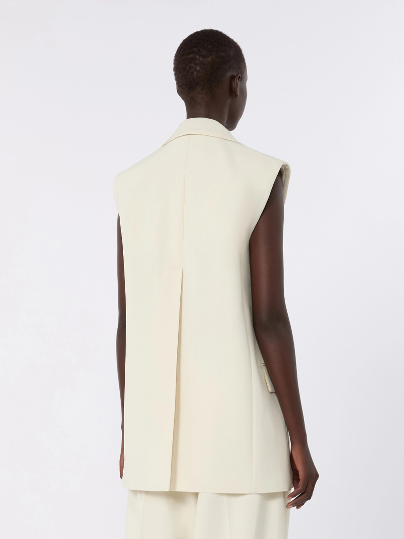 CAMPALE Sleeveless stretch viscose two-piece blazer - IVORY 4
