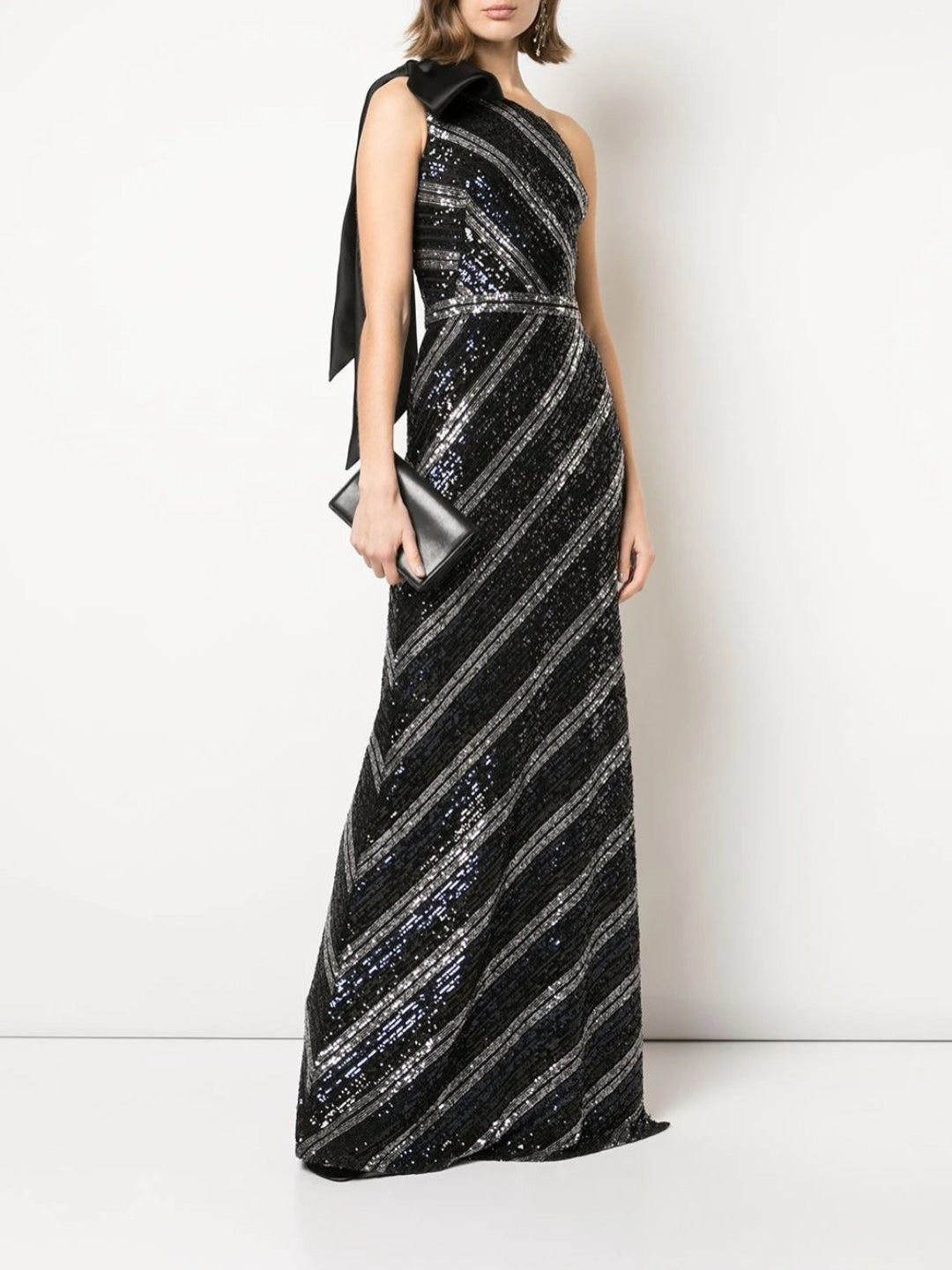 ONE SHOULDER SEQUIN SLIM GOWN - 1