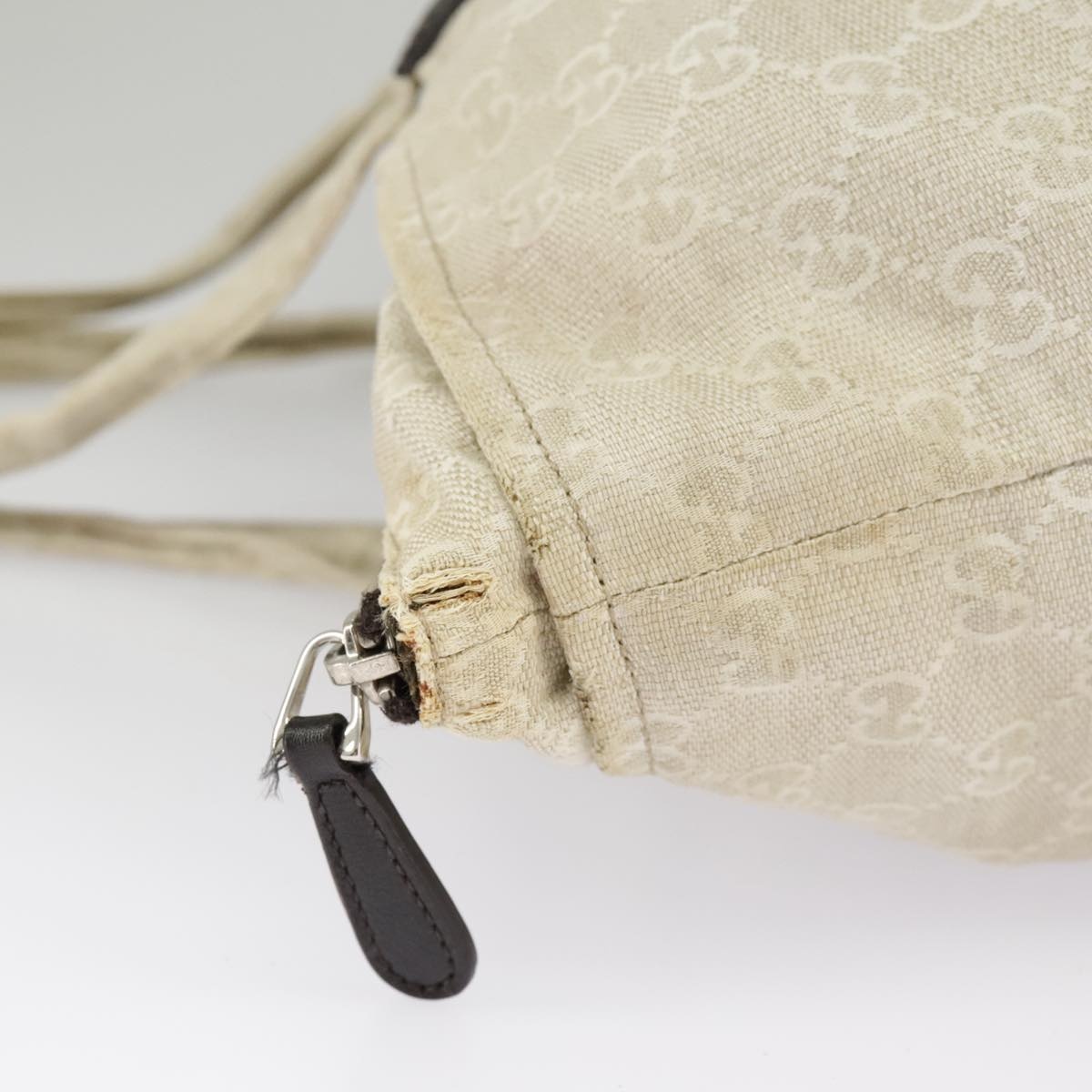 GUCCI GG Canvas Tote Bag Beige Silver - 4
