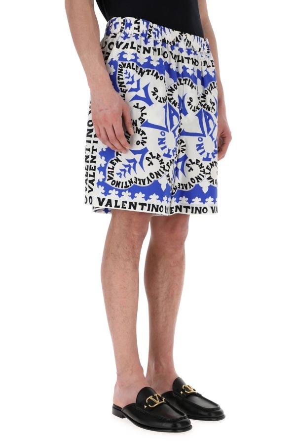 Printed poplin bermuda shorts - 4