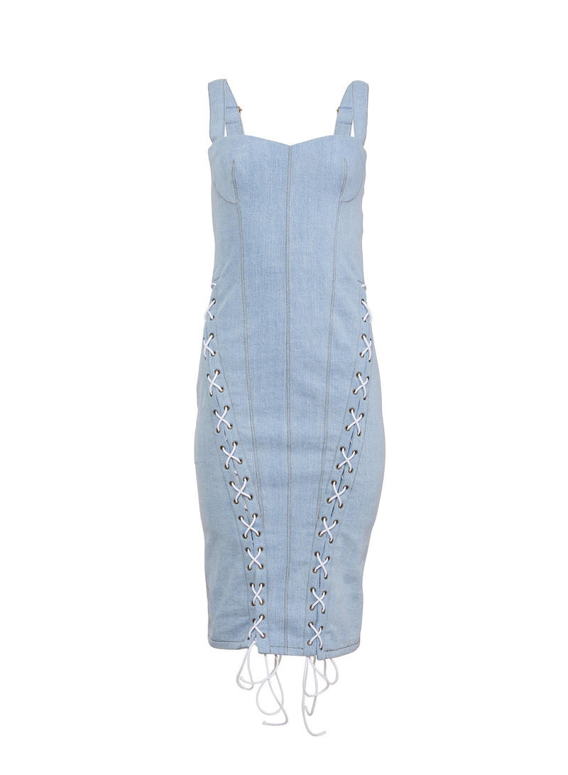 Denim Lace Up Dress 1