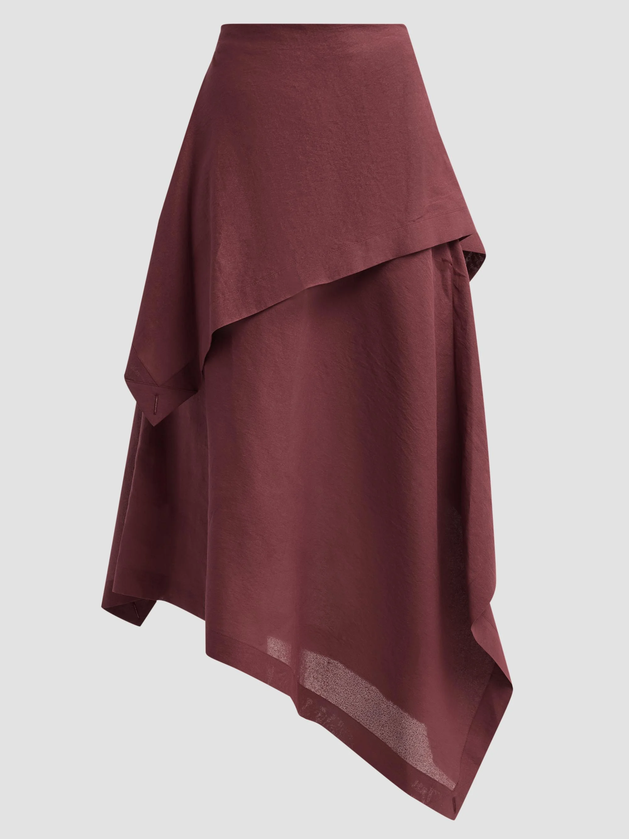 Women's All Squares Layered Midi Skirt - Burgundy - 1