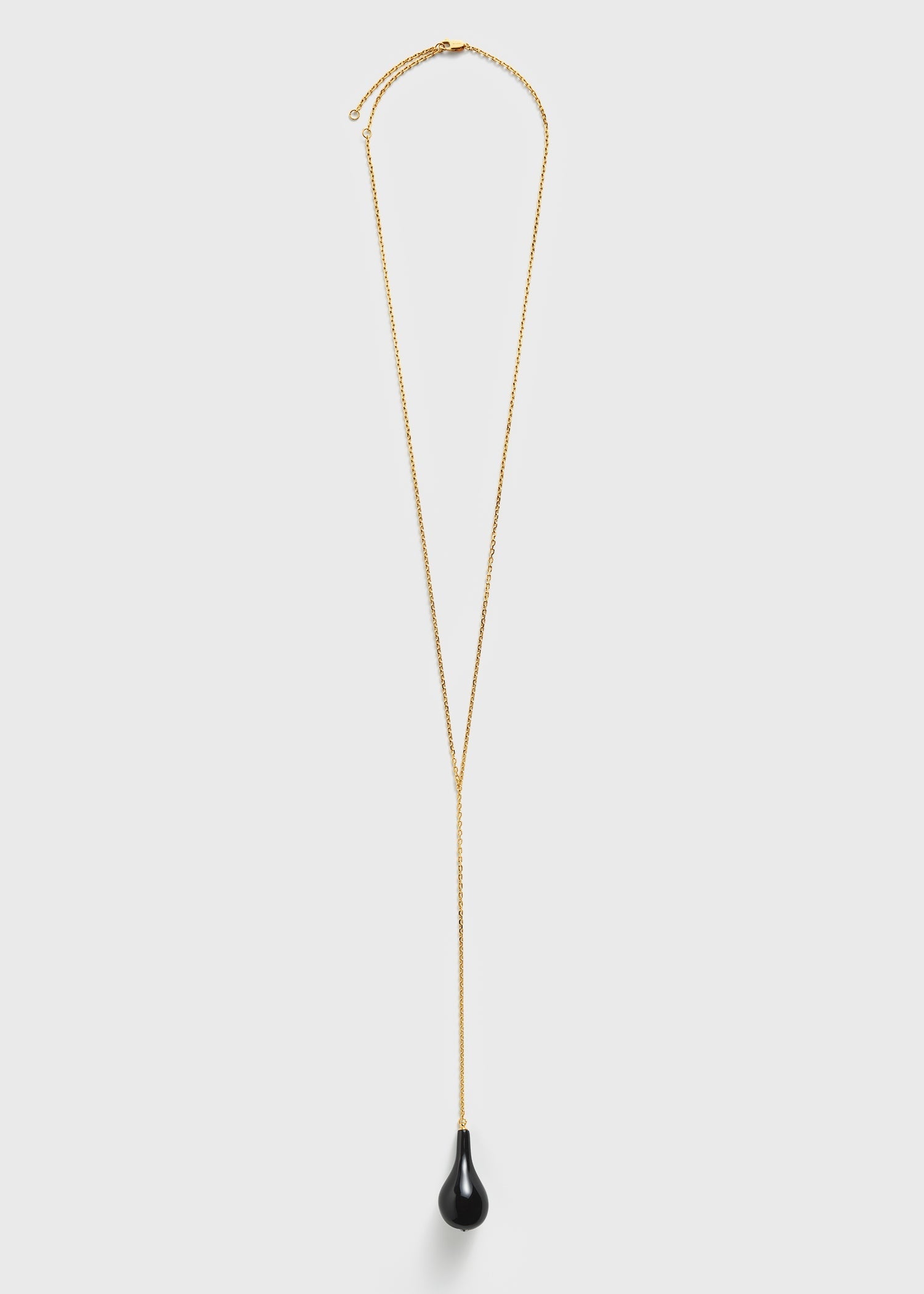 Large onyx drop necklace black/gold - 7