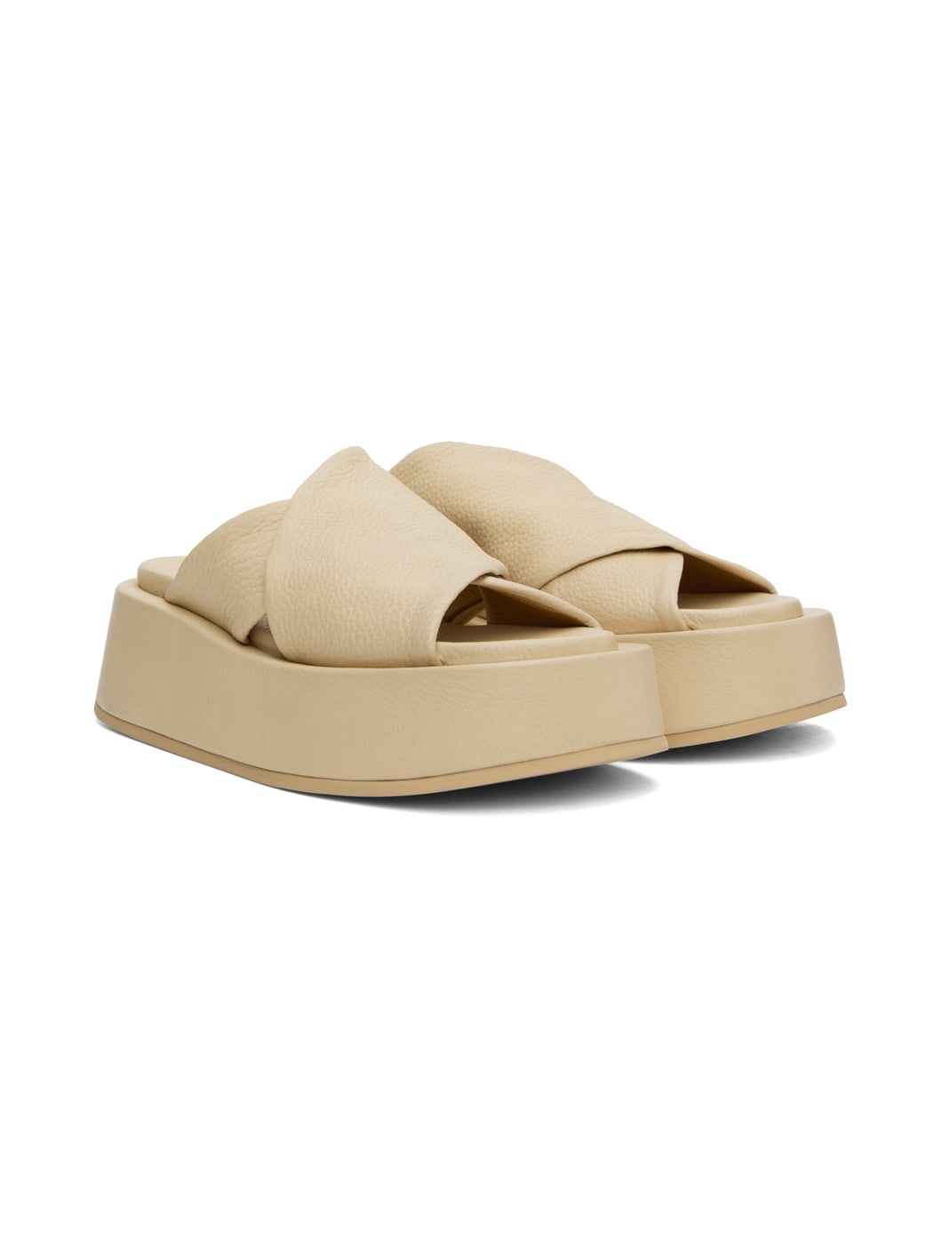 Beige Platform Sandals - 4