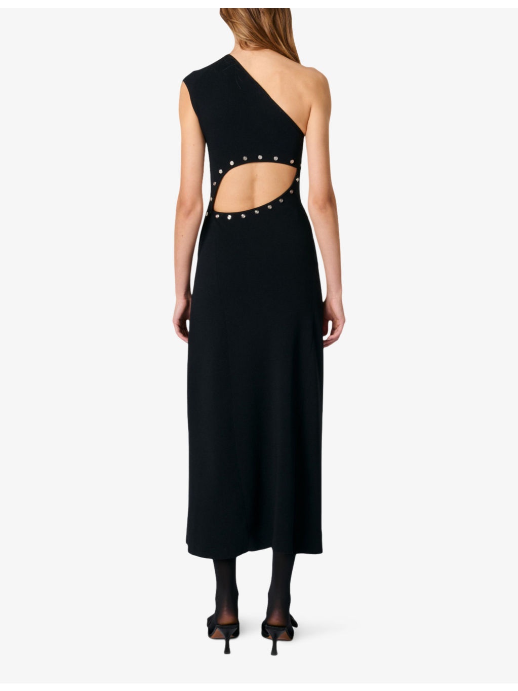 One-shoulder split-hem knitted maxi dress - 4