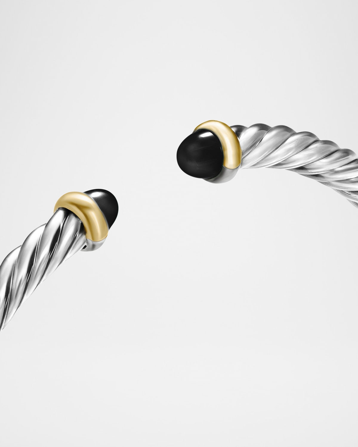 Cable Flex Bracelet with Gemstone in Silver and 14K Gold - 7