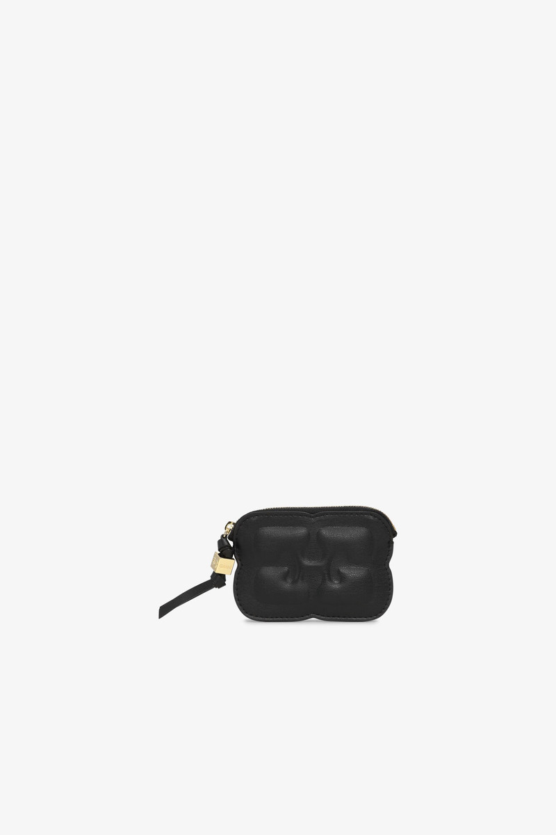 BLACK GANNI BOU ZIPPED WALLET 1