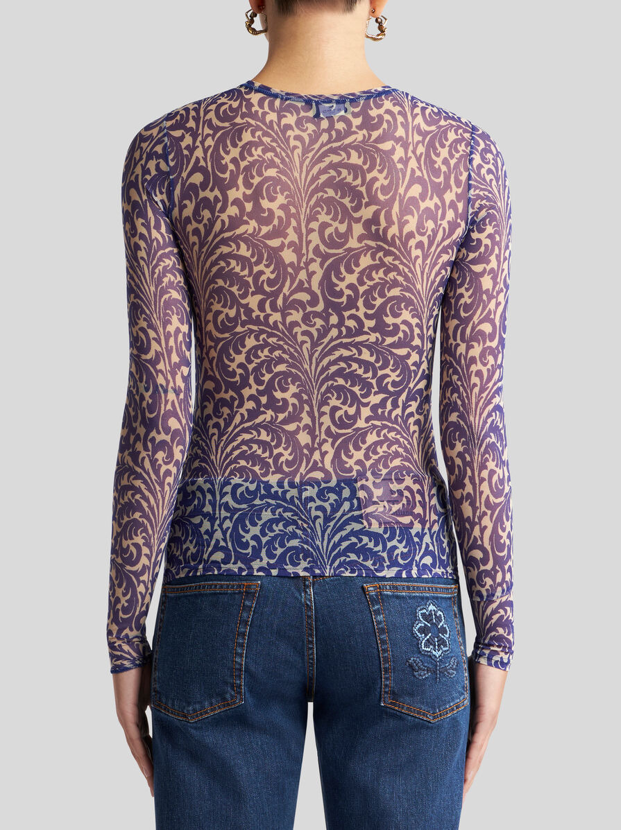 TULLE SWEATER WITH SHELL PRINT - 4