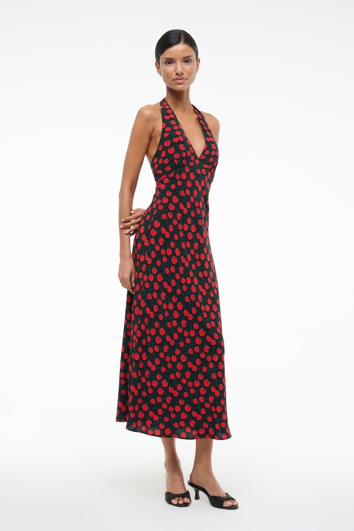 STAUD LUCCA DRESS ON THE VINE BLACK - 3