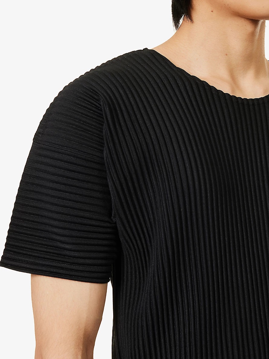 Basic pleated knitted T-shirt - 5
