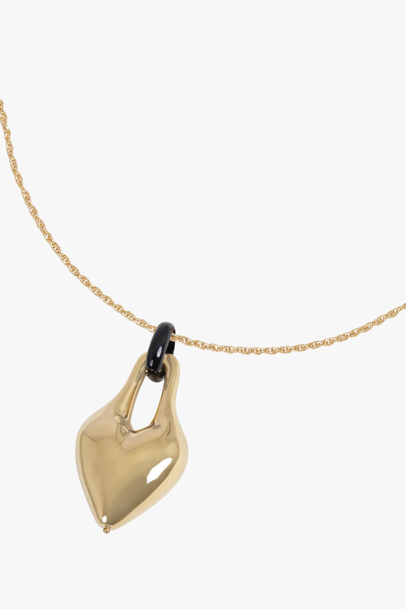 NINA RICCI DRIPPING HEART PENDANT NECKLACE | GOLD/BLACK outlook