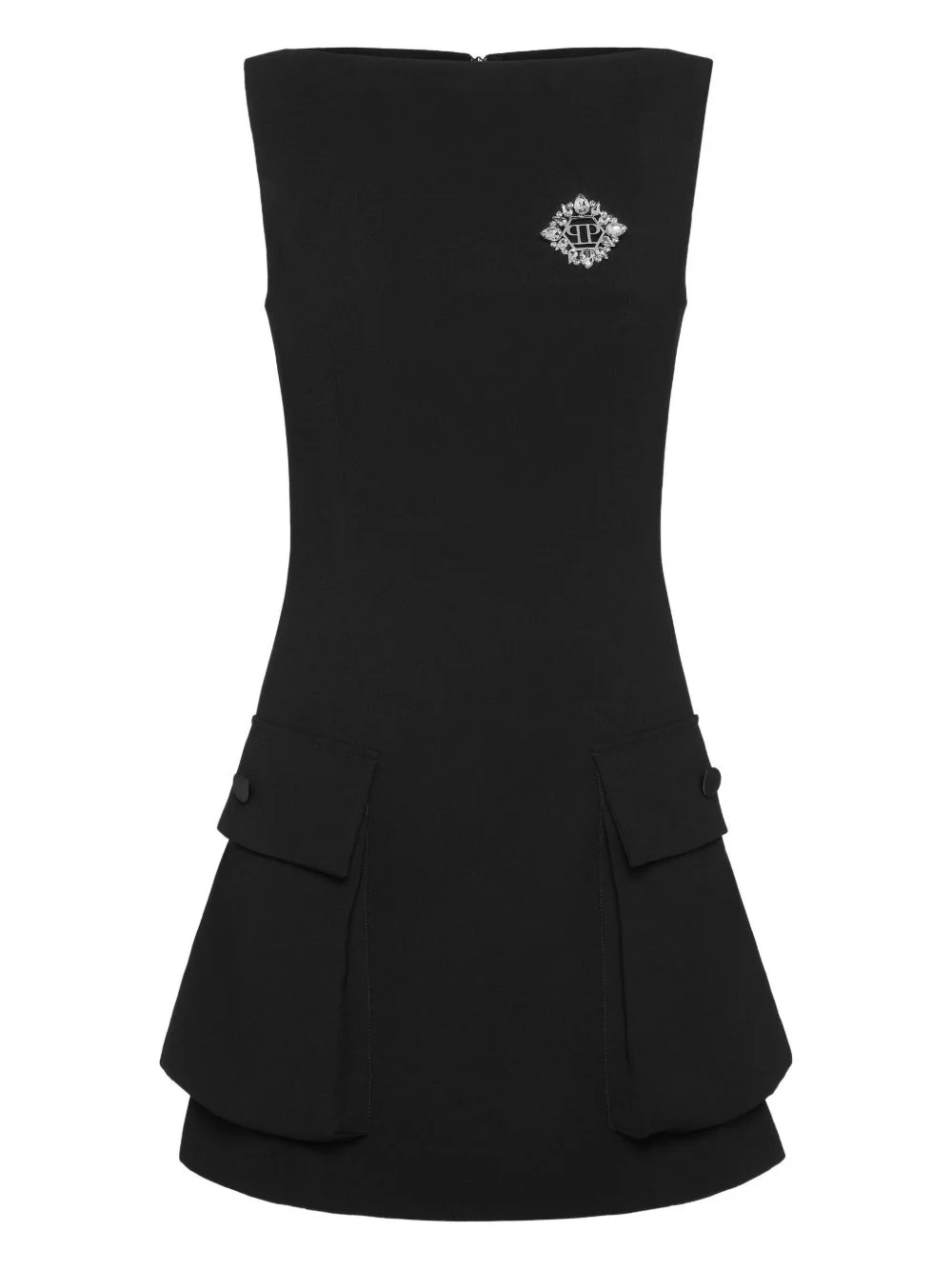 logo-embellished mini dress - 1