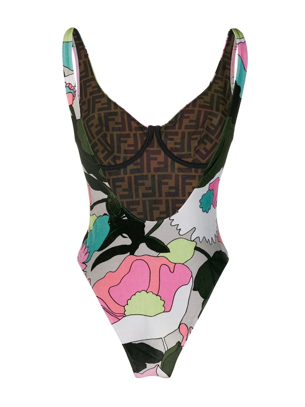 floral-print scoop-back swimsuit - 2