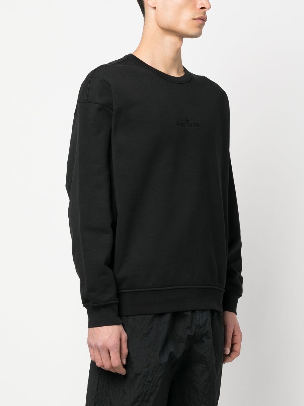 embroidered-logo crewneck sweatshirt - 3