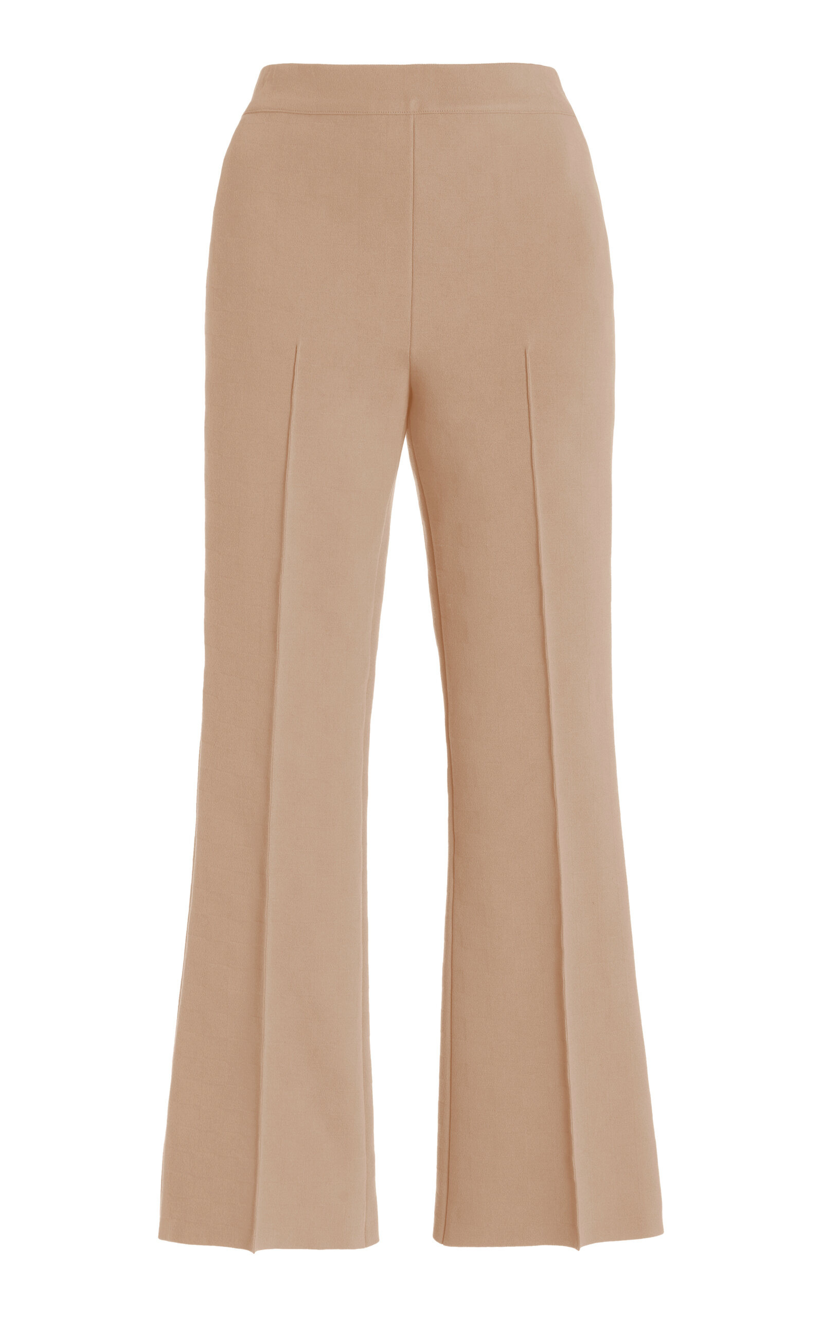 Kick Flared Stretch-Cotton Knit Pants neutral - 1