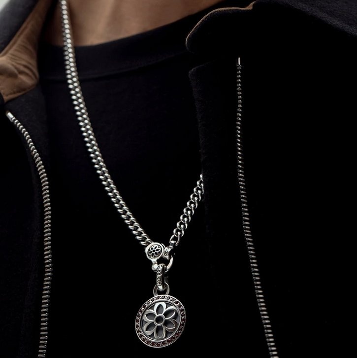 PS-STCHRIS-RUB GOOD ART HLYWD Saint Christopher Pendant - Sterling Silver with Rubies - 2