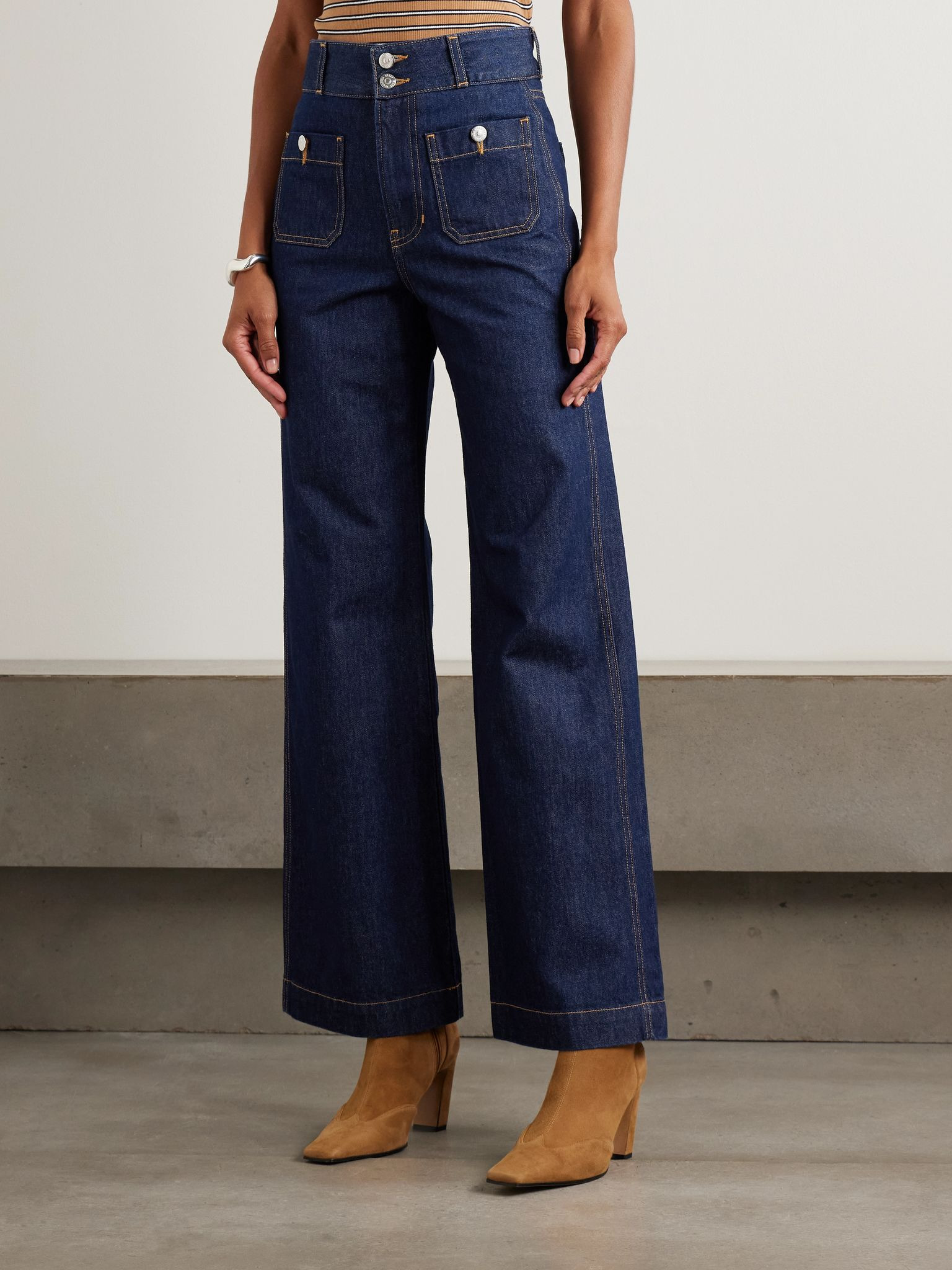 Taylor high-rise wide-leg jeans Dark denim - 3