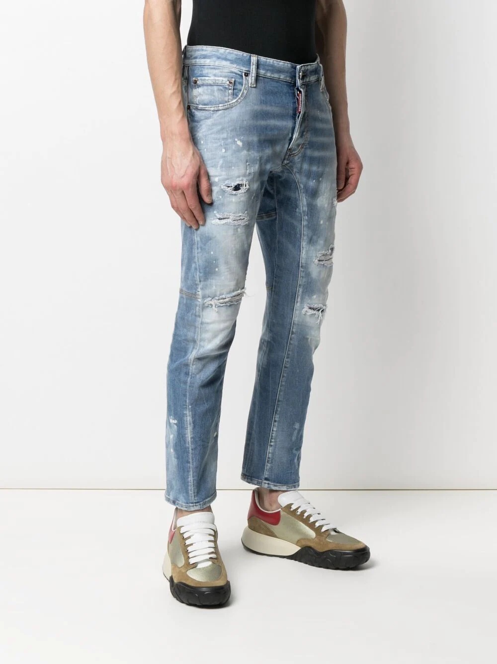 distressed-effect skinny jeans - 3