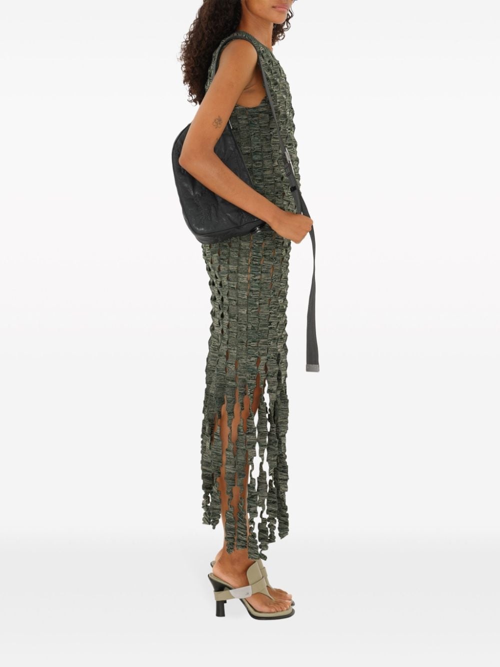 crocheted silk-blend midi dress - 4